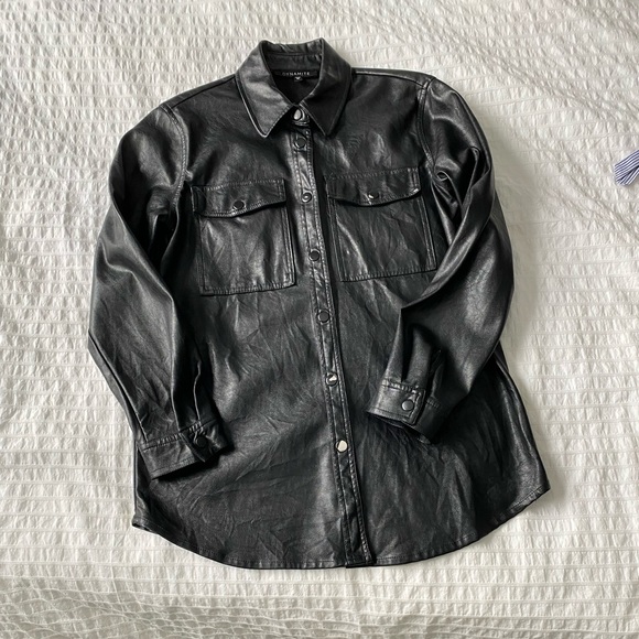 Dynamite faux leather oversized shirt - Picture 2 of 6